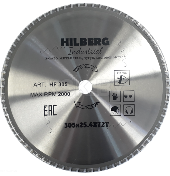 Диск пильный серия Hilberg Industrial Металл 305*72Т*25,4 mm (HF305) 