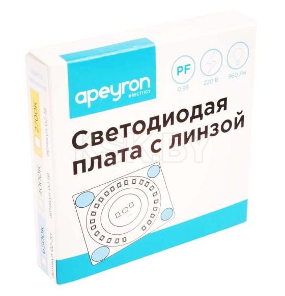 Плата светодиодная 220В, 12Вт, smd 2835, IP20, 80Лм/Вт, PF>0,9, 4000 К, 80*80мм Apeyron (02-19) 