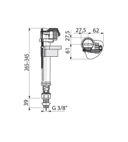 Впускной механизм с нижней подводкой А18 1/2" AlcaPlast