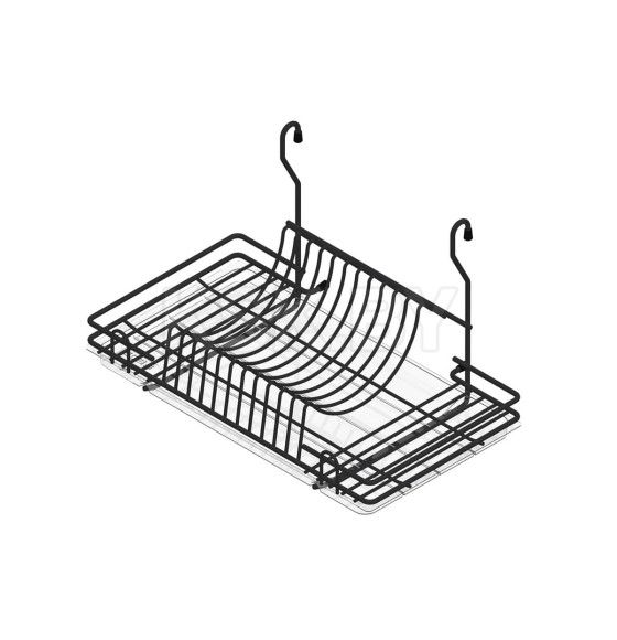 Корзина на релинг сушка (CWJ128B),черный (62751) 