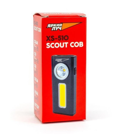 Фонарь XS-510 "Scout COB" Samsung LED 500лм,+COB 3 реж. клипса/магнит, Li-Pol 1500mAh Яркий луч