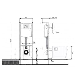 Унитаз подвесной с инсталляцией Сантери. Альфа Комфорт 
