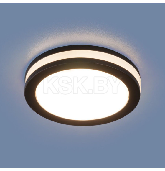 Встраеваемый светодиодный светильник с LED подсветкой круг DSKR80 5W 4200K BK черный (a049707) 