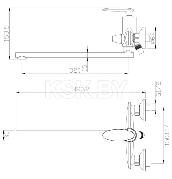 Смеситель для ванны Rossinka Silvermix RS30-32  (RS30-32 ) 