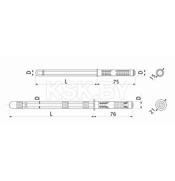 Полкодержатель врезной 10*100 AKS (47539) 