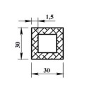 Трубка алюминиевая квадратная 30х30х1,5х1000мм (02500) 