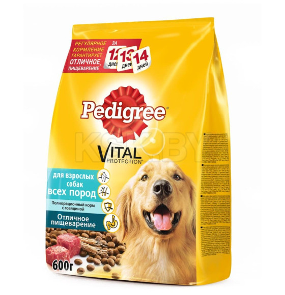 Корм сухой Pedigree для взр. собак всех видов пород с говядиной 600 г (7580) 