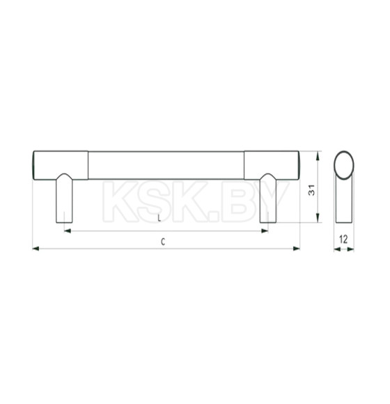 Ручка пластиковая PS15/C15-128 хром+металлик (52188) 