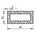Трубка алюминиевая прямоугольная 12х25х2х2000мм (00406) 