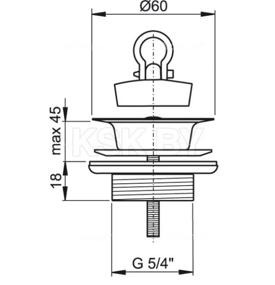 Водослив для умыв-а 5/4" цельномет A439 (А439) 