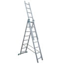 Лестница алюминиевая трехсекционная 255/398/563см 3х9 ступеней 12,2кг SKALA (SKALA 01309) 