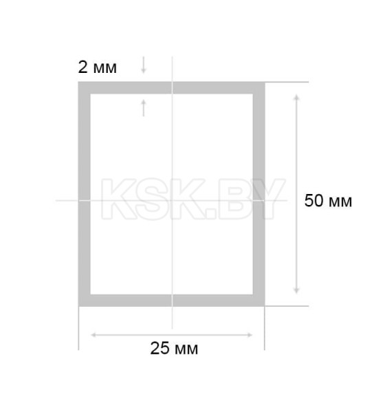 Труба профильная прямоугольная 50х25х2,0мм