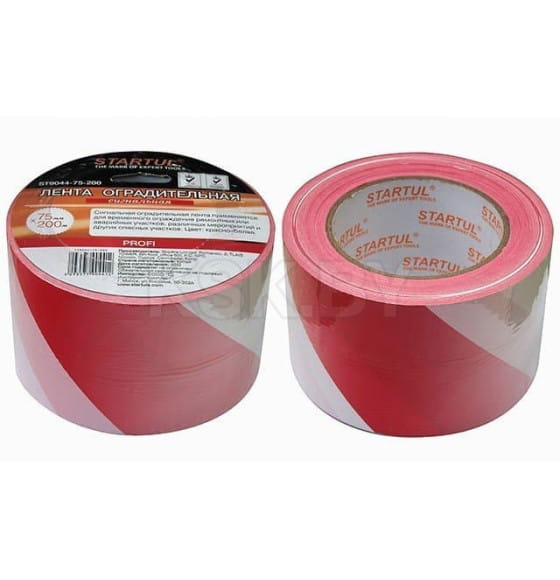 Лента сигнальная  75мм х200м красно-белая STARTUL (ST9044-75-200   ) 