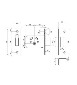 Замок врезной "Palladium" 0156F латунь