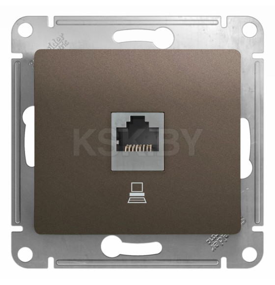 Розетка компьютерная RJ45 шоколад Schneider Electric Glossa (GSL000881K) 