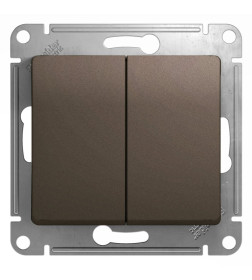 Переключатель 2кл. 10А шоколад Schneider Electric Glossa