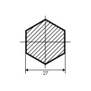Шестигранник стальной горячекатаный Ст35 27мм