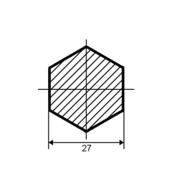 Шестигранник стальной горячекатаный Ст35 27мм