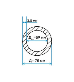 Труба стальная электросварная черная 76х3,5 мм
