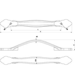 Ручка меб. WERON-128, античная латунь, AKS