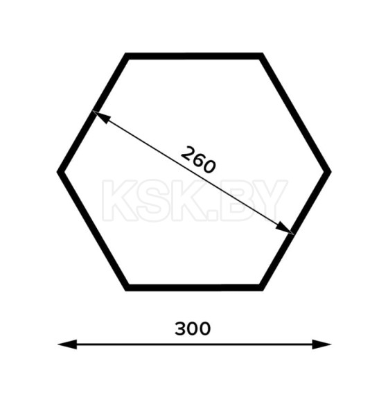 Полка FHS300 Hexagonal shelf DS дуб сонома (67703) 