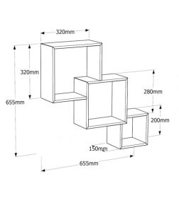 Комплект полок FIS1 Square module дуб сонома