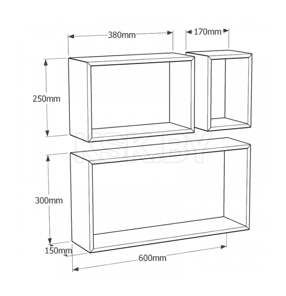 Комплект полок FRS1 Rectangle дуб сонома (67913) 