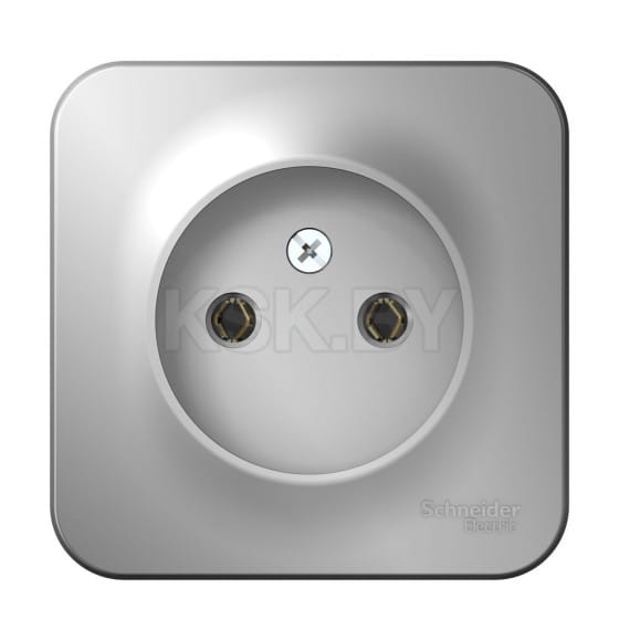 Розетка без з/к без шторок о/у (тонкая) 16А алюминий Schneider Electric Blanka (BLNRA000113) 