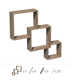 Комплект полок FIS1 Square module дуб сонома