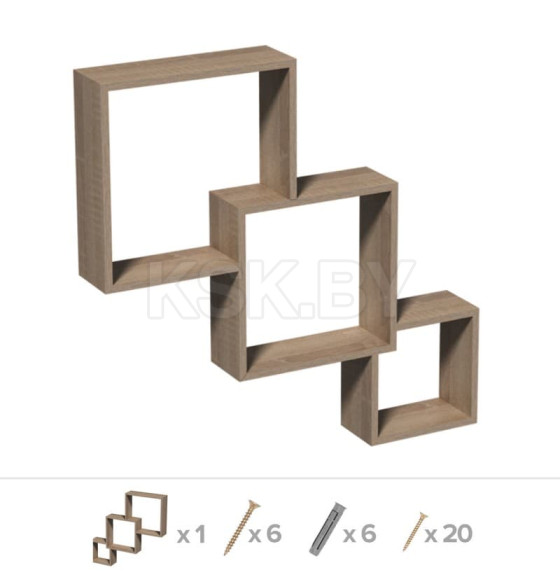 Комплект полок FIS1 Square module дуб сонома (67313) 