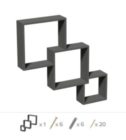Комплект полок FIS1 Square module серый