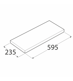 Полка бесконсольная серая FS 60/24 SZ