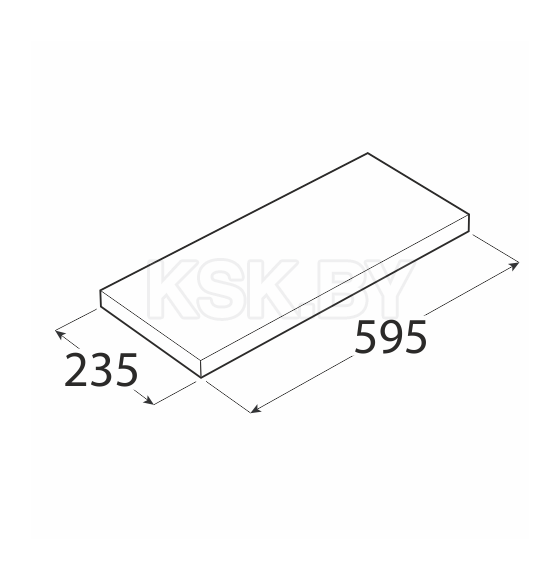 Полка бесконсольная серая FS 60/24 SZ (65091) 