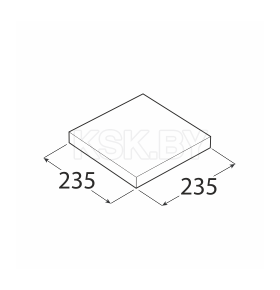 Полка бесконсольная серая FS 25/25 SZ (65061) 