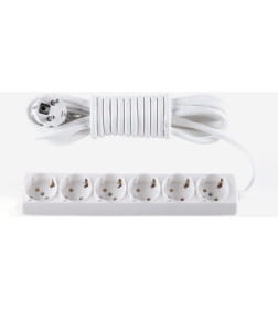 Удлинитель 6 розеток 5м c/з белый BR-1556-515 Borsan