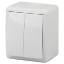 Выключатель 2-кл. белый, 10AX-250B, ОУ, IP54, ЭРА Эксперт (11-1404-01) 