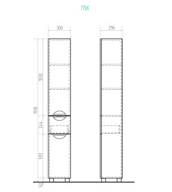 Пенал напольный Vigo Callao 2-30 с бельевой корзиной pn.CAL.30