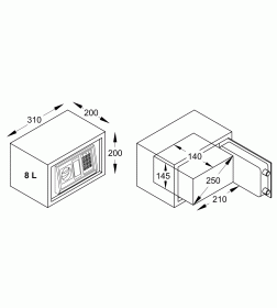 Сейф Amig 310х200х200мм серый