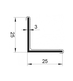 Уголок стальной горячекатаный 3х25х25мм