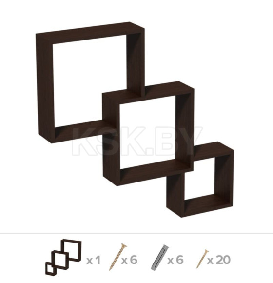 Комплект полок FIS1 Square module венге (67314) 