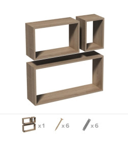 Комплект полок FRS1 Rectangle дуб сонома