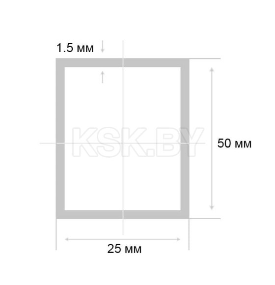 Труба профильная прямоугольная 50х25х1,5мм