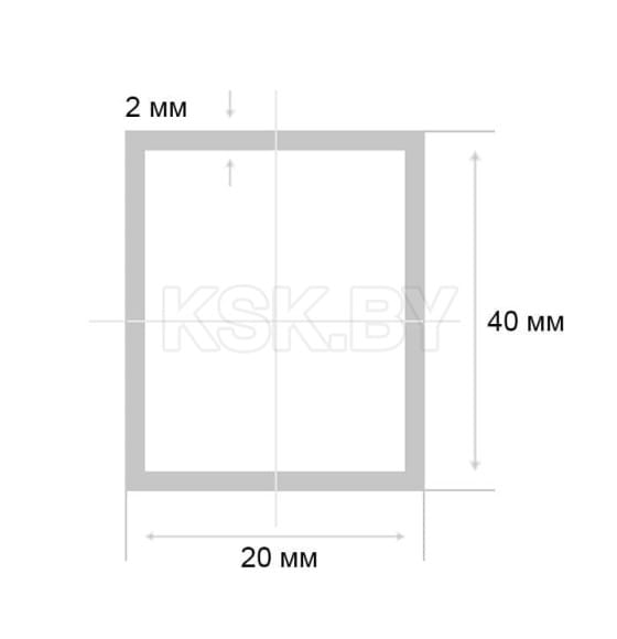 Труба профильная прямоугольная 40х20х2,0мм