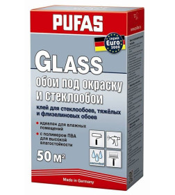 Клей обойный "PUFAS GLASS" для стеклообоев, тяжелых и флизелиновых , (50 м2) 500 г