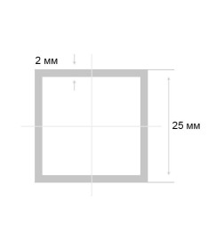 Труба профильная квадратная 25х25х2,0мм