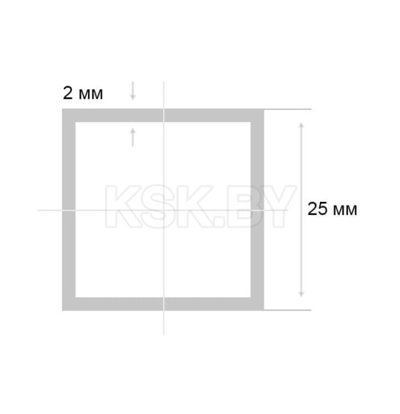 Труба профильная квадратная 25х25х2,0мм
