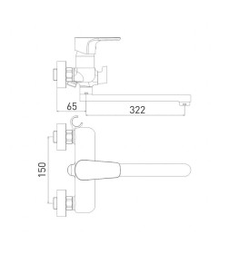 Смеситель для ванны Gross Aqua Evo, 7121297С-35L(F)