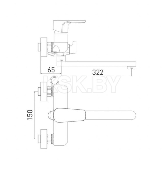 Смеситель для ванны Gross Aqua Evo, 7121297С-35L(F) (7121297C-35L) 