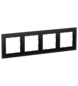 Рамка 4-постовая, стекло черный, Schneider Electric Atlasdesign nature