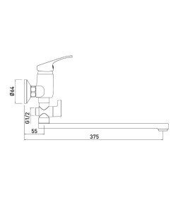 Смеситель для ванны Gross Aqua Base, 7237258C-35L(F)